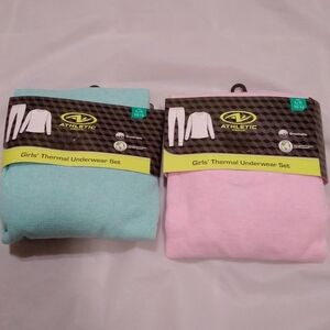 NEW Athletic Works Girls' Thermal Underwear Sets Lg 10/12